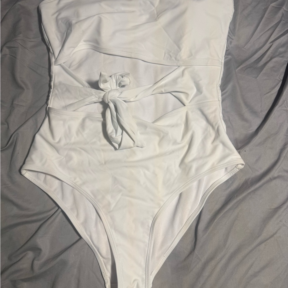 Elegant White One-Piece Swimsuit